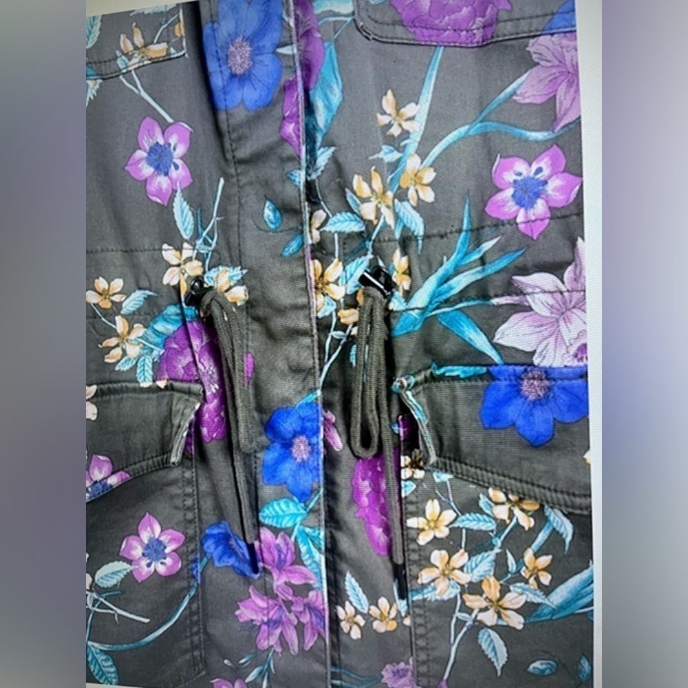 Lane Bryant Womens Twill Floral Print Cotton 4 Pockets Full Zip Jacket Sz 18/20 - Picture 10 of 12